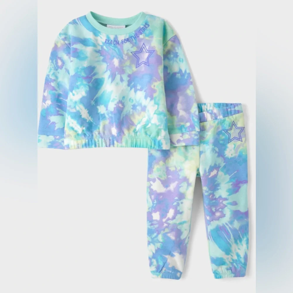 The Children's Place Tie-Dye Pajama Set - Blue and Purple